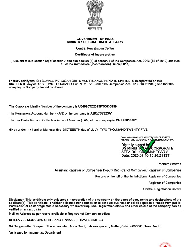 Certificate of Incorporation