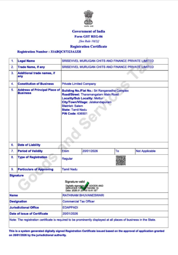 GST Registration Certificate